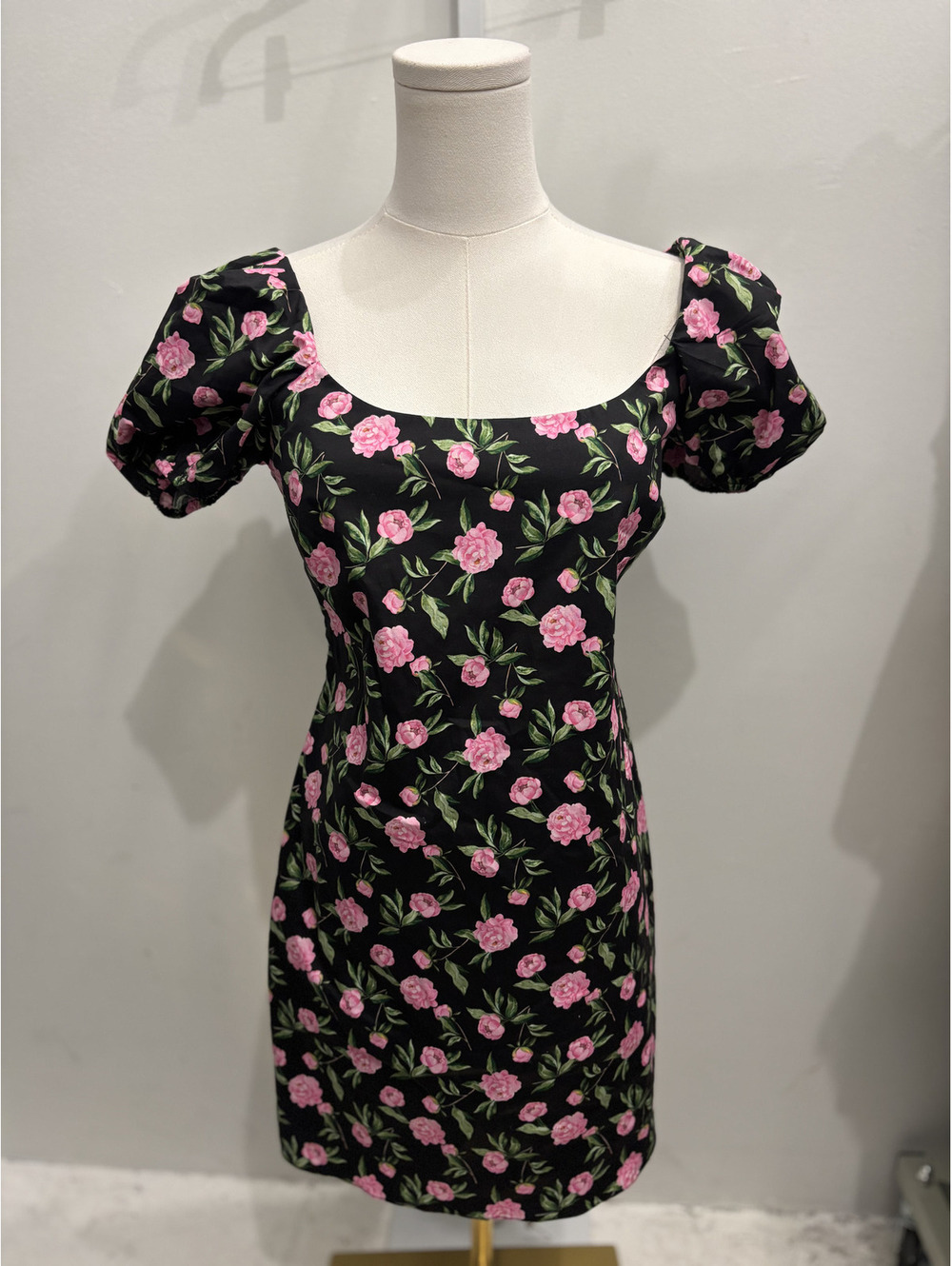 MISA Los Angeles Floral Puff Sleeve Mini Dress